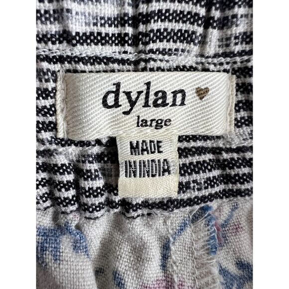 Dylan Women's Pull On Floral Shorts Red Blue Cream Cotton Drawstring Size L - Picture 4 of 12